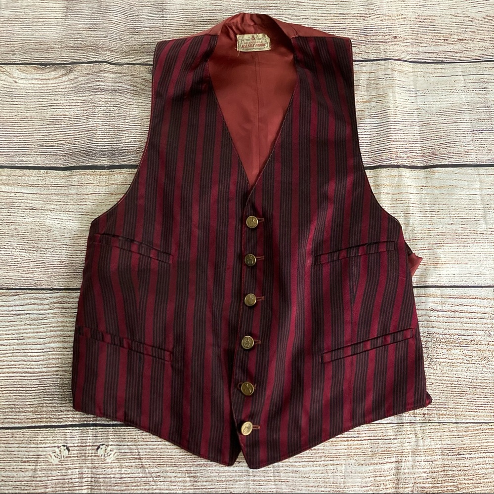 Vintage 30s 40s Saks Fifth Avenue Striped Vest
